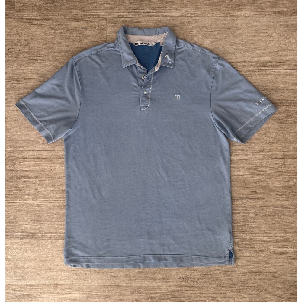Travis Mathew Men’s Polo Shirt Large Blue Golf Casual Newport Beach CC